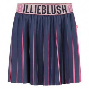 NEW BILLIEBLUSH logo pleated skirt in navy blue/neon pink